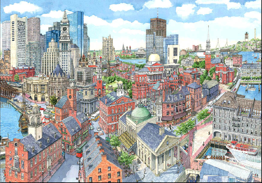 Memories of Boston | Prints of Boston | Boston paintings | Boston ...